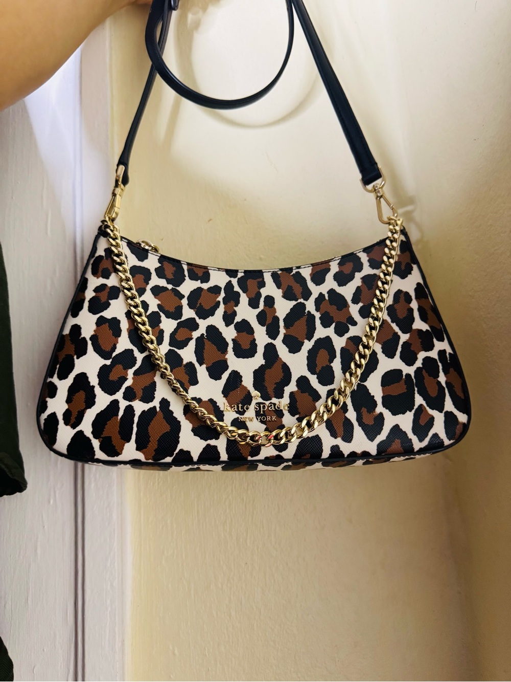kate spade Leopard Print Shoulder Bag - Brown, Black, Cream
